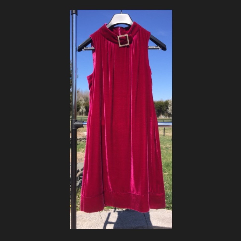 Trina Turk red velvet dress size 4